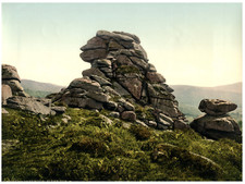 Dartmoor. Vixen Tor. PZ Vintage Photochromie, England photochromie, vintage ph