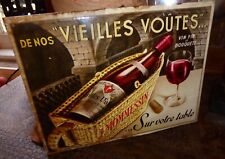 Ancien carton glaçoïde publicitaire vin J MOMMESSIN La grange st Pierre