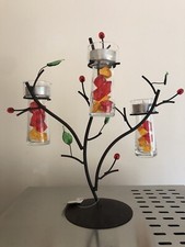 2 Photophores En Fer  ( Pour 6 Bougies Chauffe-plats ) : Lot de 2 Bougeoirs .