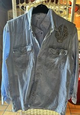 TRÈS BELLE CHEMISE JEAN SS MANCHE J. HALLYDAY VINTAGE T.M+CHEMISE T.46 TBE 