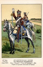 Militaria Bucquoy Empire Uniforme Hussards Scharf Chamborant
