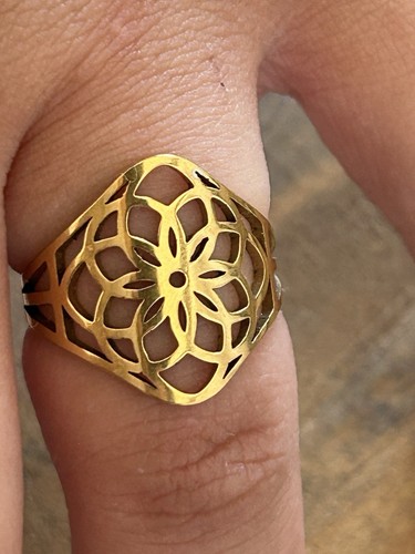 Bague fleur vie - en, plaqué