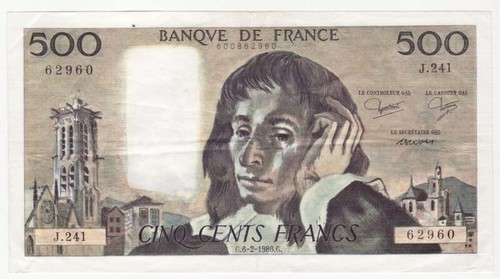 500 francs note pascal - 500,