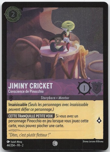 Carte lorcana jiminy cricket - carte,