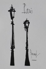 Bernard BUFFET : Paris, Gravure originale signée
