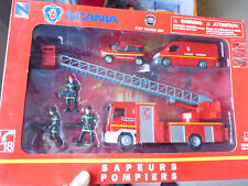 POMPIERS COFFRET NEWRAY SCANIA GDE ECHELLE NO SCHUCO ELIGOR ALARME MOMACO§812