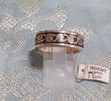 bague pour homme en argent 925, bague tournante, anti-stress, spinner ring T60