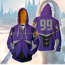 Veste Capuche fermeture éclair Alita Battle Angel  Imprimé 3D cosplay neuf XL