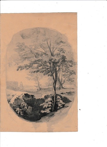 Dessin ancien paysage - ancien,