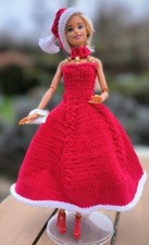 robe tricot fait main poupée