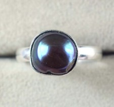 Tahiti Noir Du Sud Mer Perle 7.55 CT / 10 MM Rond Naturel Gemme Femme Bague