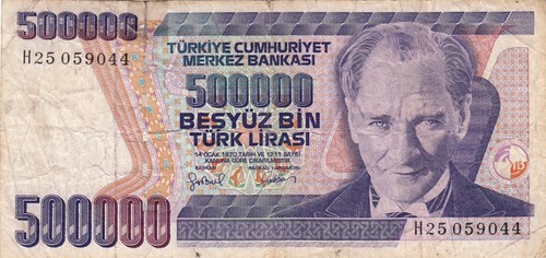 Billet turquie 500000 - turquie,