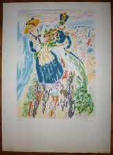 Jules Cavailles lithographie originale signée expressionnisme art Epineuil art