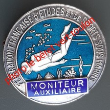 Insigne Badge Moniteur vintage PLONGÉE FFESSM FED. FR ETUDES SPORTS SOUS MARINS