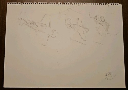 Croquis préparatoire tableau - croquis,