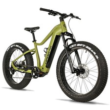 Velo electrique-vae vtt fat bike 26 leader fox braga vert olive 9v moteur centra