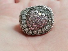 Imposante bague FOLLI FOLLIE en argent massif et zirconium blanc /rose