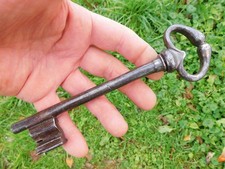 178mm Ancienne Grande Clé en Fer Forgé "Cuisses de Grenouille" 17ème,Clef, Key
