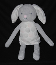 Peluche doudou lapin gris nez