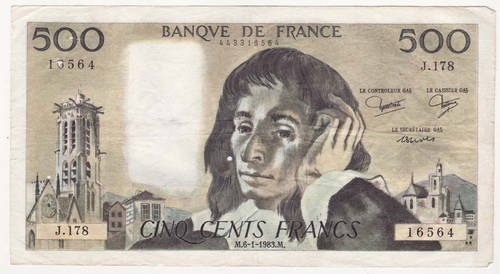 500 francs pascal 1983 - pascal, 01/06/1983