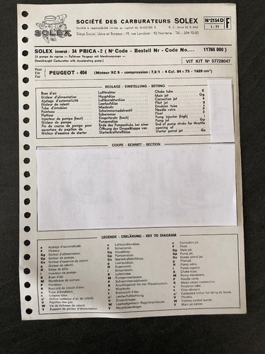 Fiche technique 1971 peugeot - fiche,