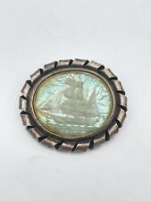 Réf 463 Broche & Art Déco & Bateau & Argent & Nacre