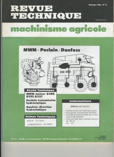 Revue technique machinisme - technique,