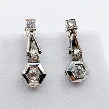 Dormeuses art deco or blanc