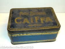 *BOITE FER PETIT BEURRE CAIFFA Métal Bleu ancienne Publicité collection cuisine