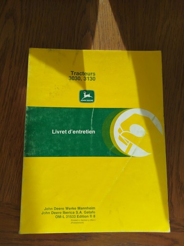 Livret entretien john deere - livret,