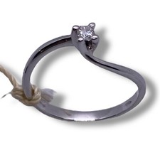 Bague Solitaire En Or Blanc
