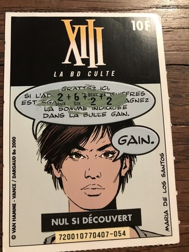 Collection ticket xiii - xiii, à