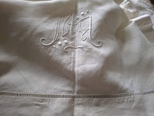 DRAP ANCIEN, lin, ajouré