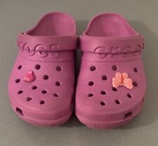 Sabot Crocs Enfant Fille Rose Motif Papillon / Coeur Taille C13 / 30-31 Eur
