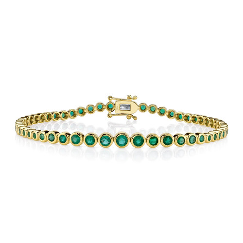 émeraude tennis bracelet 14k - bracelet,
