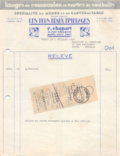 1937 specialite menus de - 1937,