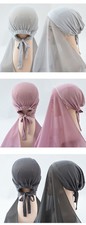 Pièce hijab mousseline prêt à l'emploi foulard instantané foulard couvre-chef