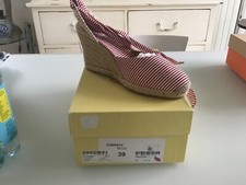 espadrilles compensees castaner rayees rouge et blanc