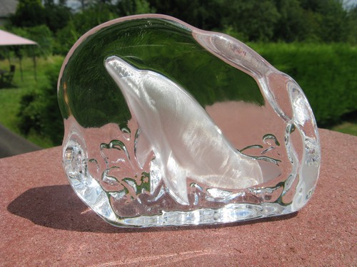 Presse papier cristal dauphin - papier,