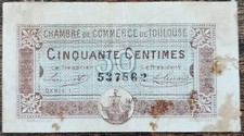 Billet 50 centimes chambre de