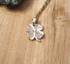 Collier en acier inoxydable femme avec pendentif Trèfle a 4 feuilles #130