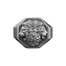 Bague en argent poli double