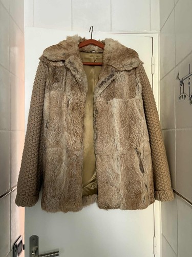 Veste fourrure lapin manches - veste,