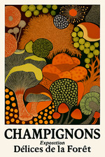 Champignons - Exposition - Délices de la Forêt - Affiche Poster