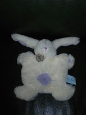 Doudou Plat Babynat Lapin Blanc et Mauve Etat Neuf