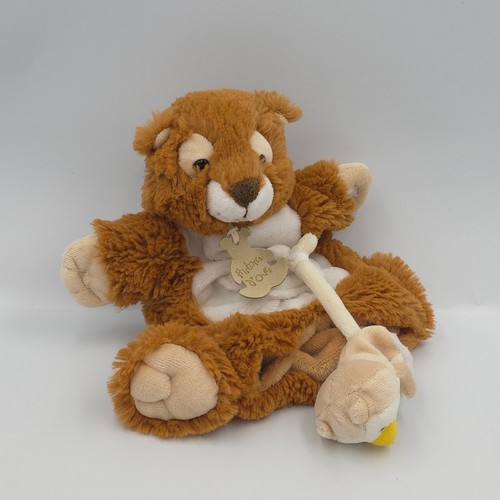 Doudou plat marionnette castor