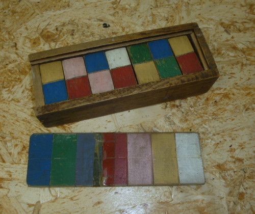 Ancien jeu dominos bois - jeu, en