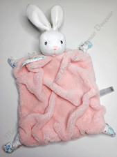 Doudou Plat/Mouchoir Lapin Blanc Rose Poudre Plume Oiseau Attache Tétine - Kaloo