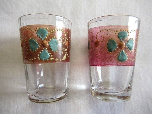 Verres liqueur emailles - verres,
