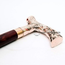 Victorien Laiton Poignée Marche Canne pour Hommes & – 36 " Marron Ébène Bois